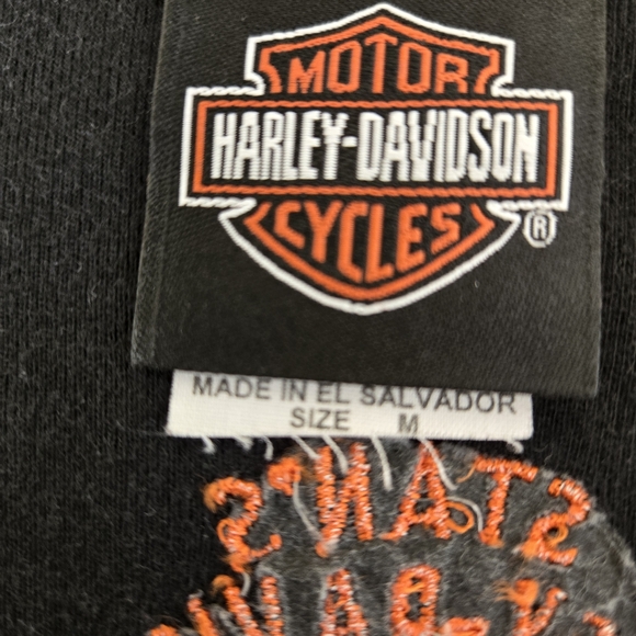 Black V-Neck Women’s Top with Orange HD Logo - Picture 6 of 6